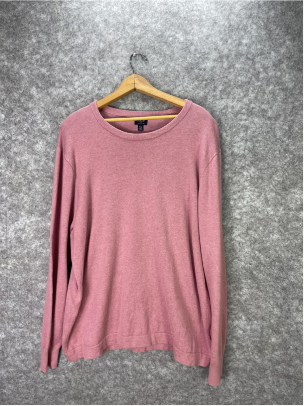 J.CREW Sweater Mens 2XL Pink 100% Cotton Crewneck Knit Pullover Casual